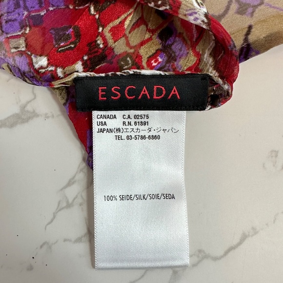 Escada 100% Silk Sheer Scarf - Picture 4 of 8